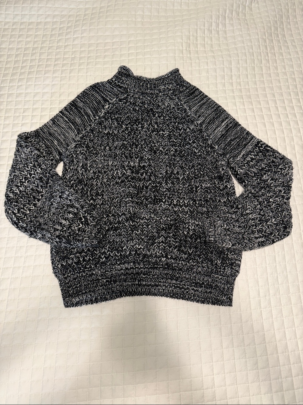 Valette Marled Black & White Turtleneck Sweater